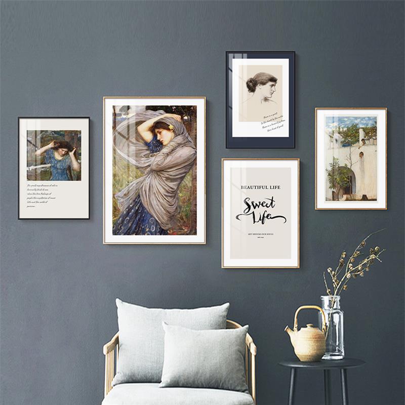 Vintage abstrakte Figurenbilder auf Leinwand - Wandkunst auf Leinwand