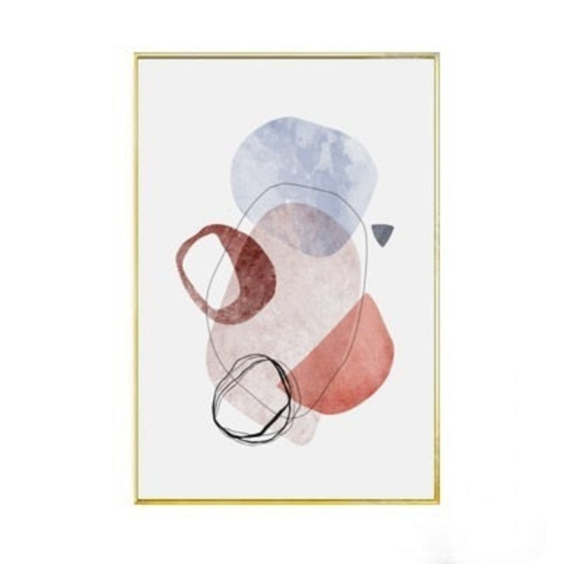 Vintage Geometrischer Abstrakter Marmor - Leinwandbild