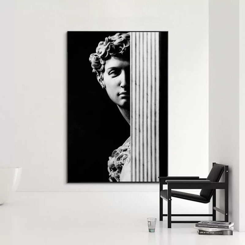 Vintage-David-Figur-Skulptur – Leinwandbild