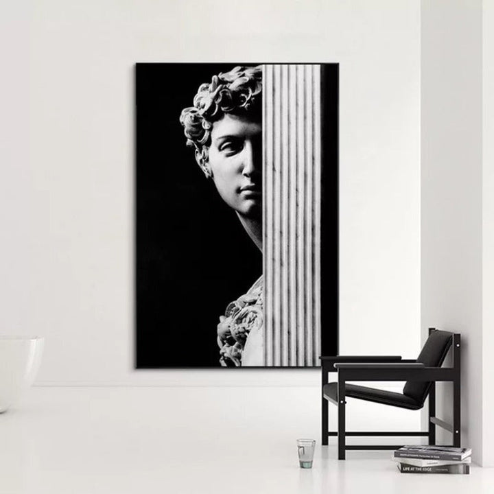 Vintage-David-Figur-Skulptur – Leinwandbild
