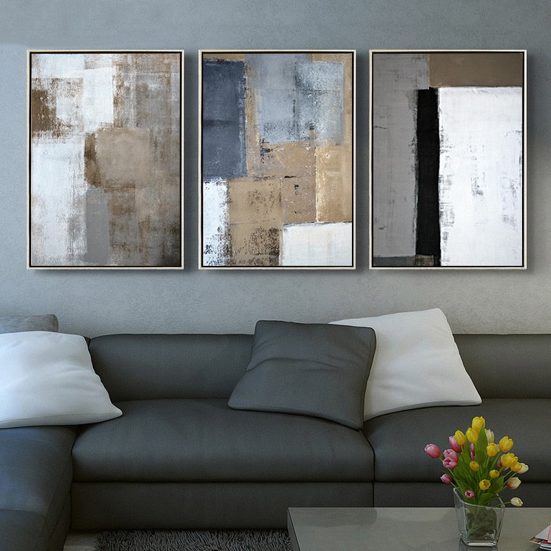 Abstrakte Vintage-Leinwanddrucke aus Europa – Wandkunst auf Leinwand
