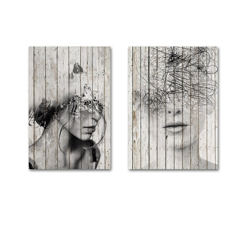 Abstract Figure Prints - Leinwand Wandkunst Malerei