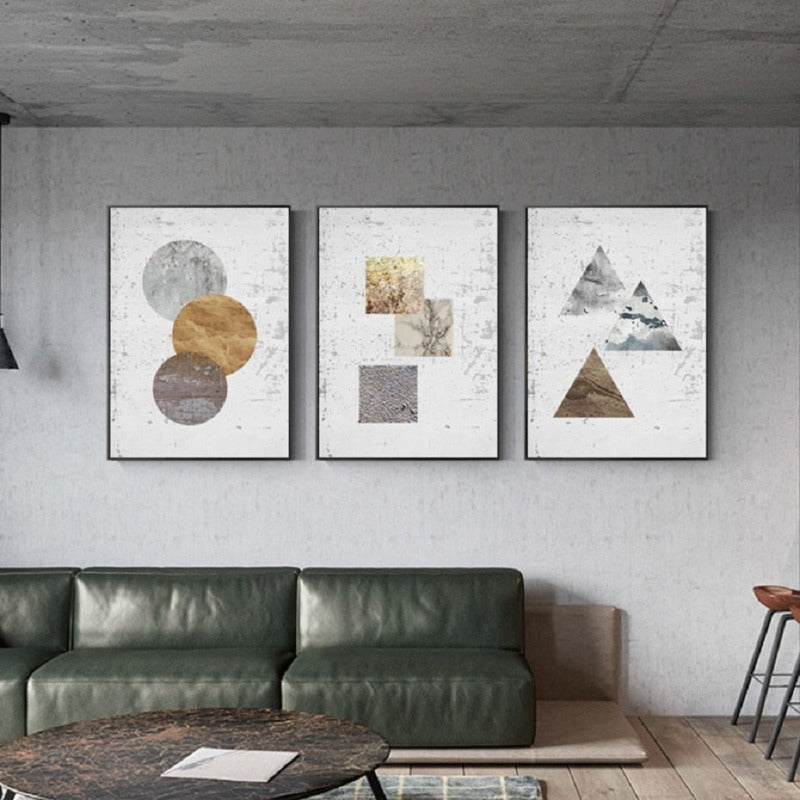 Vintage abstrakte geometrische Leinwandmalerei