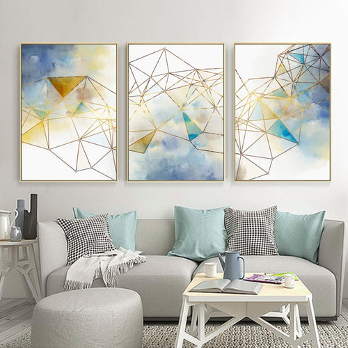 Geometrische Linie - Leinwand Wandkunst Gemälde
