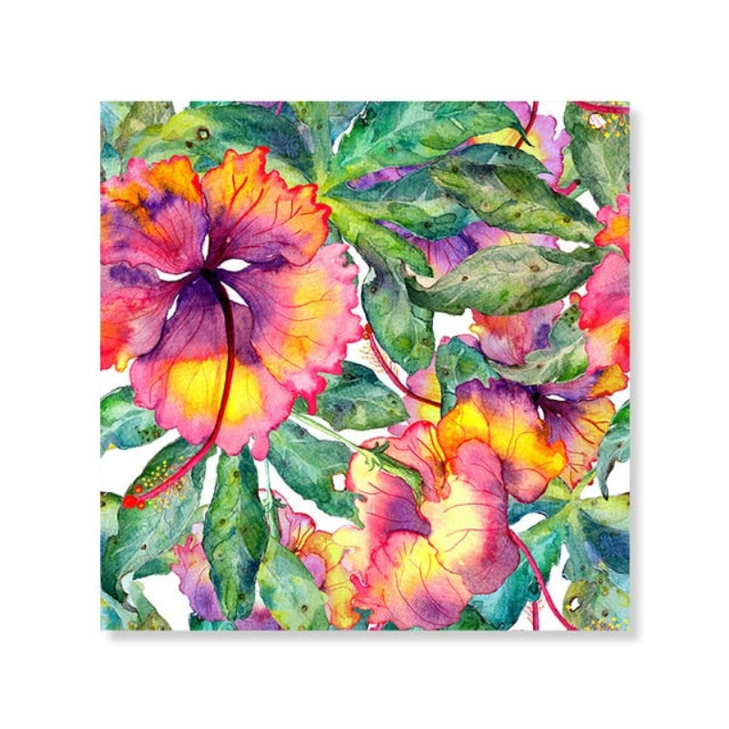 Blau Pink Floral - Leinwand Wandkunst Gemälde