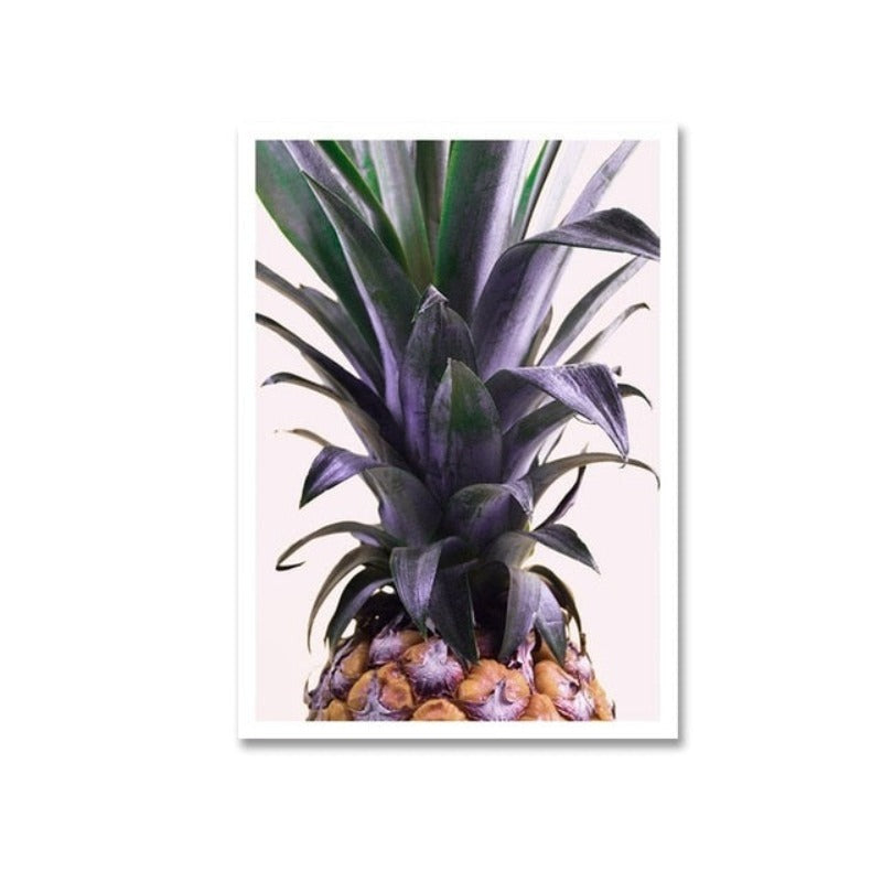 Nordisches skandinavisches Blumen-Ananas-Motiv – Leinwandbild