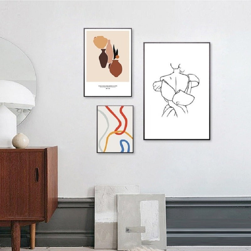 Abstrakte Geometrie - Leinwand Wandkunst Malerei