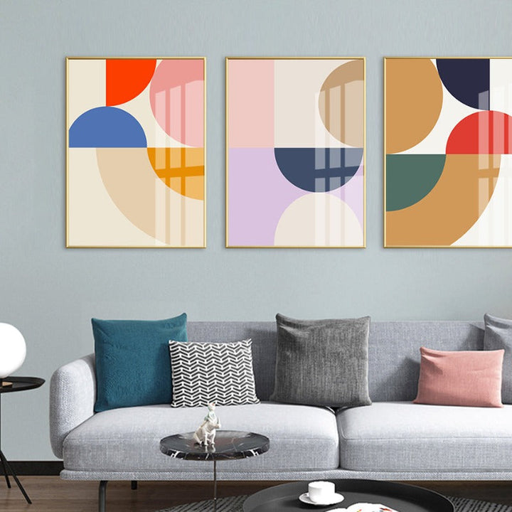 Geometrischer Farbblock-Poster und Drucke - Leinwand Wandkunst Malerei