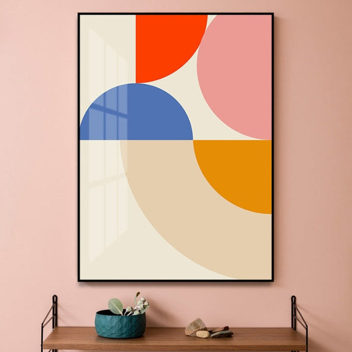 Geometrischer Farbblock-Poster und Drucke - Leinwand Wandkunst Malerei