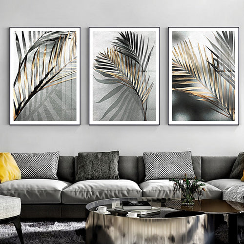 Tiefe Palmblätter - Leinwand Wandkunst Malerei