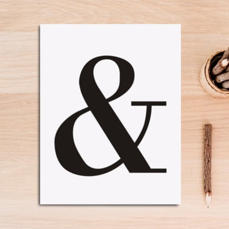 Ampersand-Symbol - Leinwand Wandkunst Gemälde