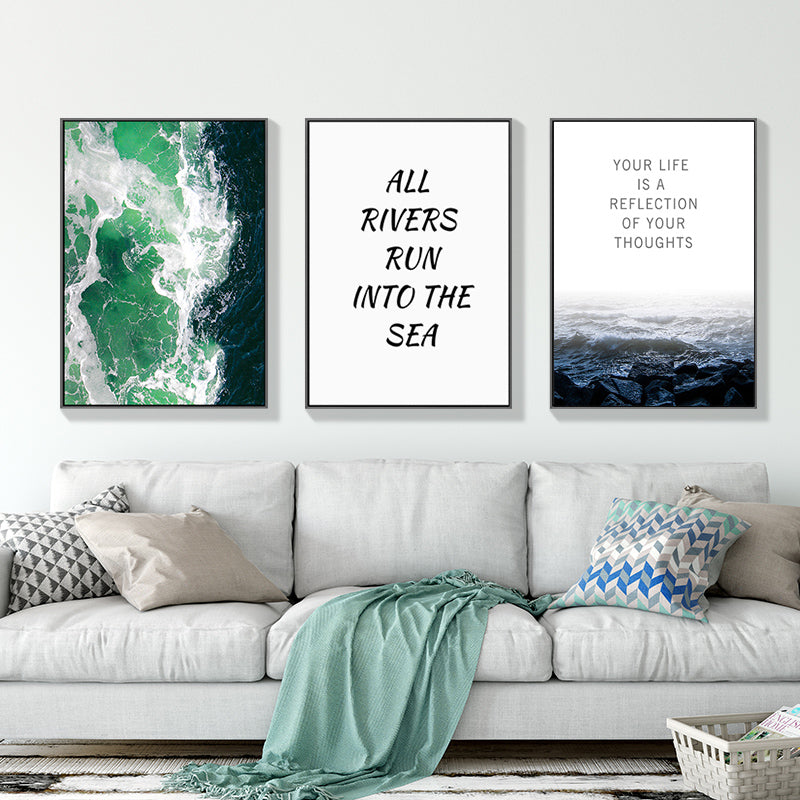 Nordische Meereslandschaft – Inspirierendes Lebenszitat – Leinwandbild