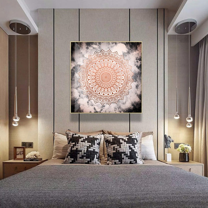 Mandala In Night - Leinwand Wandkunst Gemälde