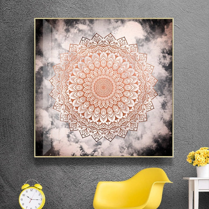 Mandala In Night - Leinwand Wandkunst Gemälde