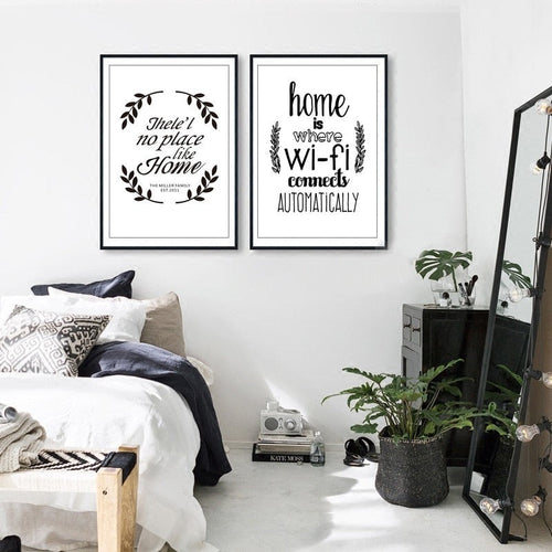 Home Zitate Minimalistisch Nordisch - Canvas Wandkunst Gemälde
