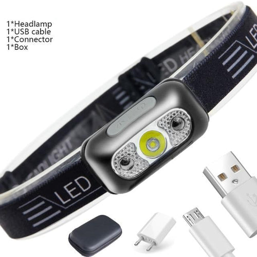 Mini Leistungsstarke LED Bewegungsmelder Stirnlampe | Karnz