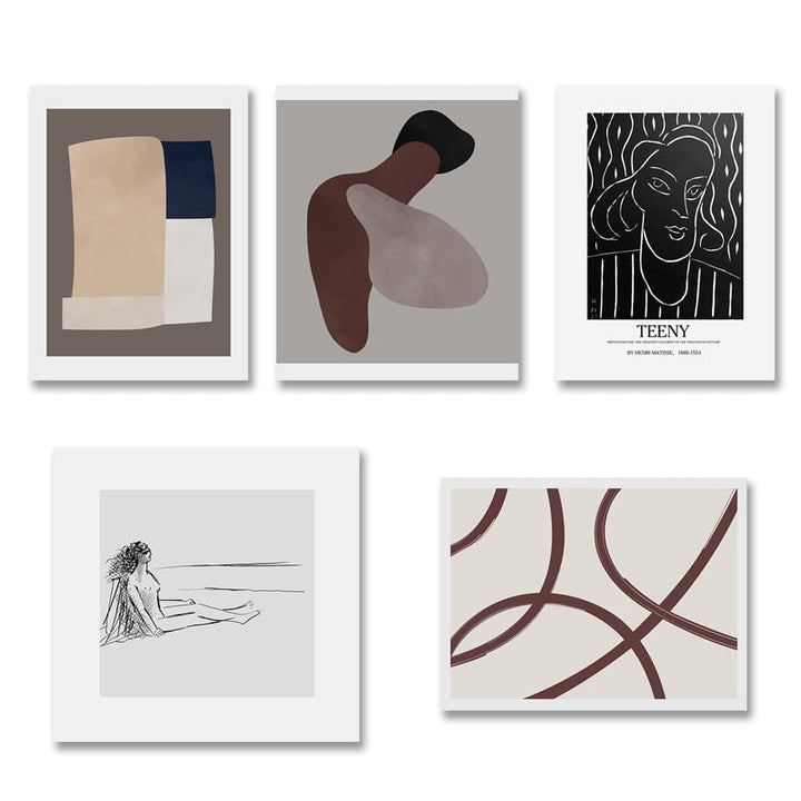 Geometrische Europa Figur - Leinwand Wandkunst Gemälde