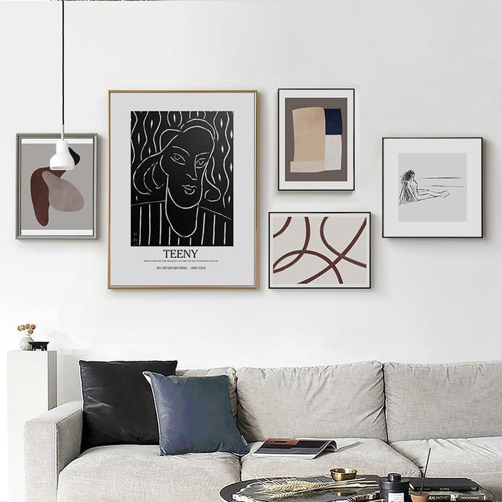 Geometrische Europa Figur - Leinwand Wandkunst Gemälde