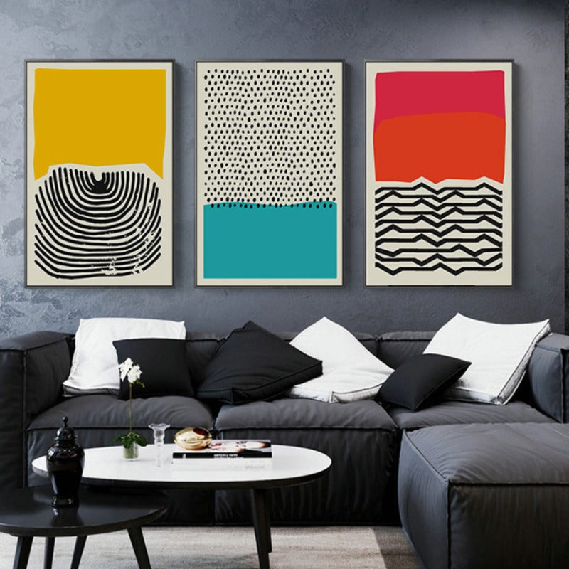 Mehrfarbige abstrakte geometrische Wandkunst – Leinwandbild