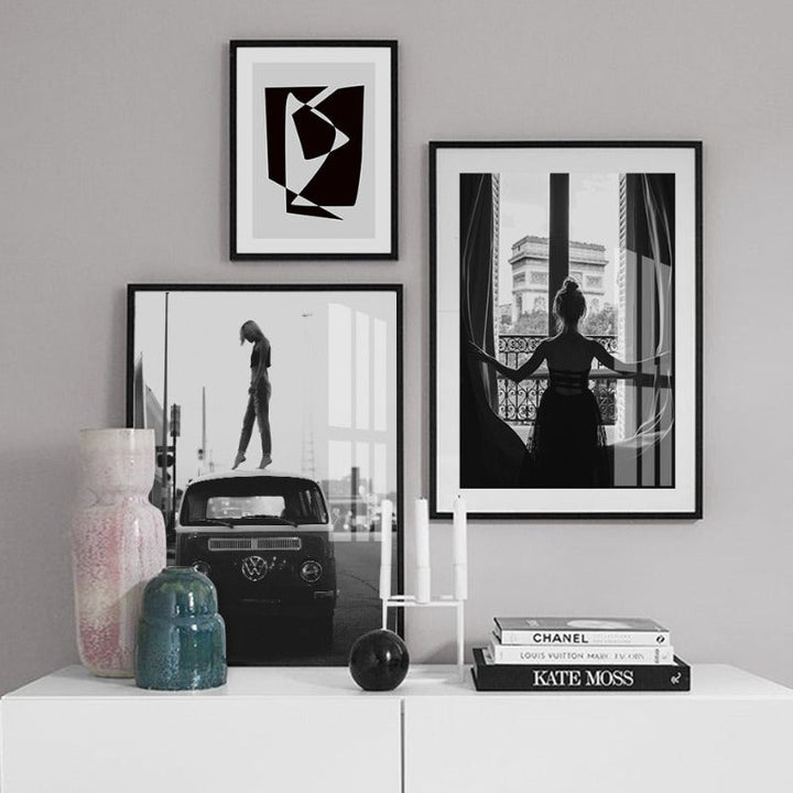 Abstract Skandinavien Schwarz Weiß Wandkunst Bilder - Leinwand Wandkunst Gemälde