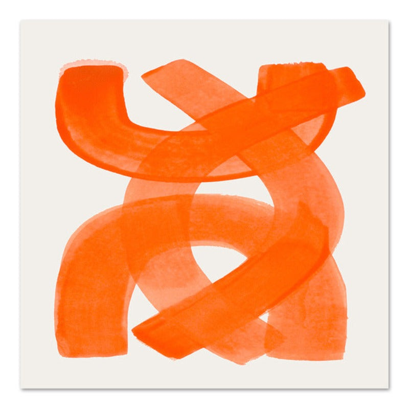 Orangefarbene Pinselstriche – Duett – Leinwandbild