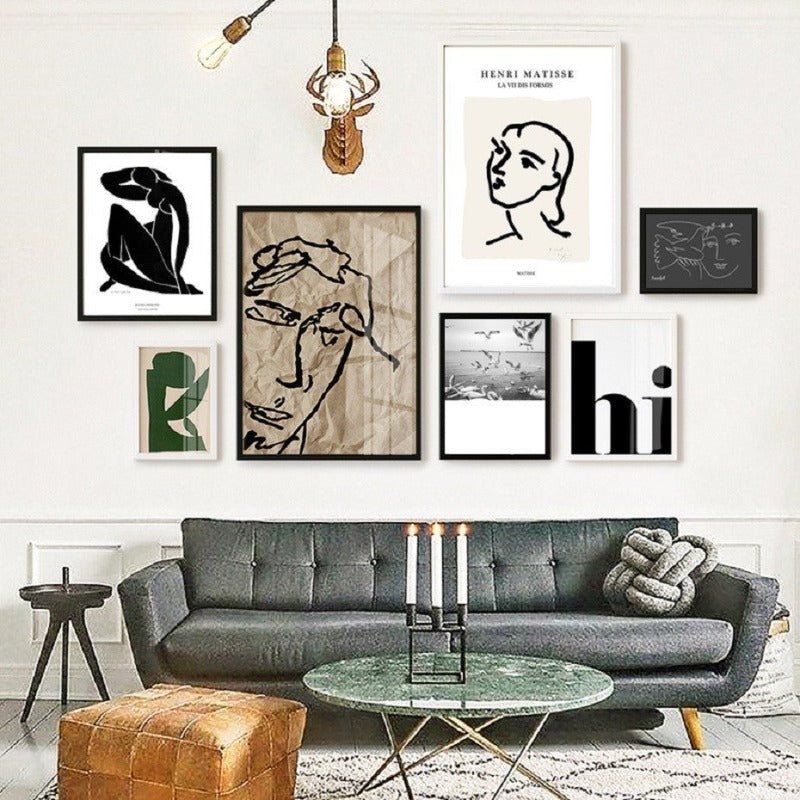 Vintage abstrakte Matisse Linienfigur minimalistisch Europa