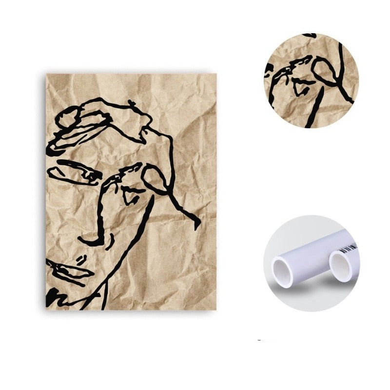Vintage abstrakte Matisse Linienfigur minimalistisch Europa