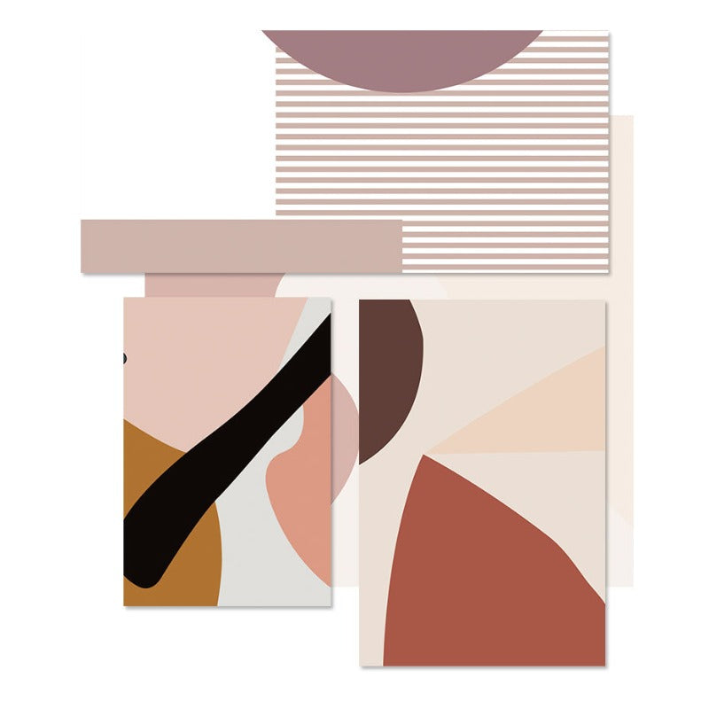 Abstracte warme geometrische Designs - Leinwand Wandkunst Malerei