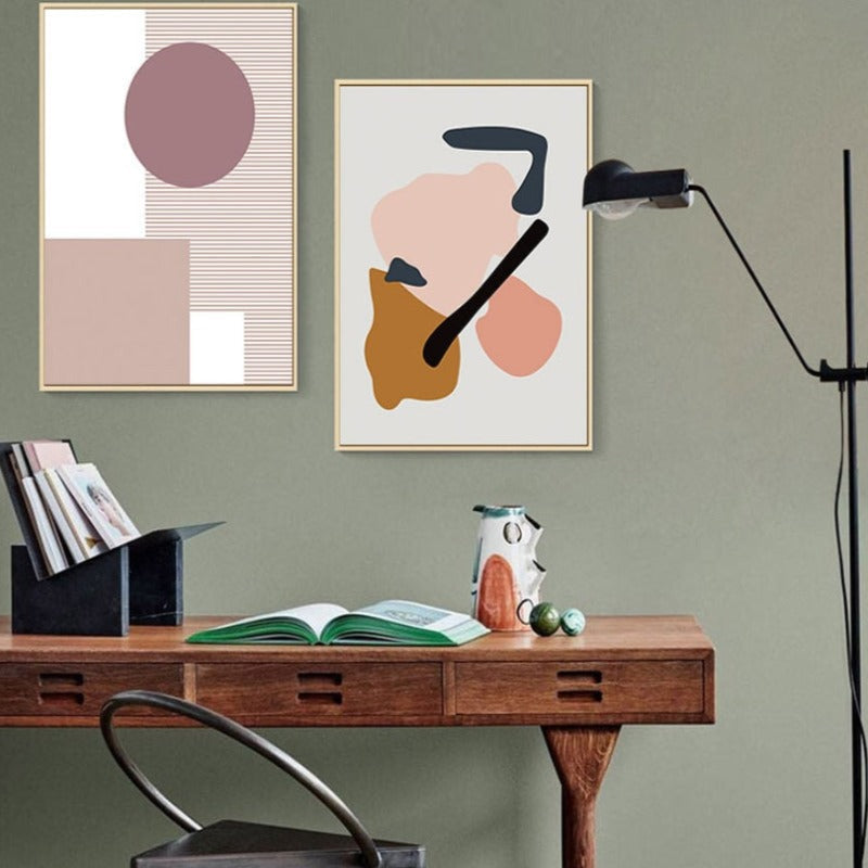 Abstracte warme geometrische Designs - Leinwand Wandkunst Malerei