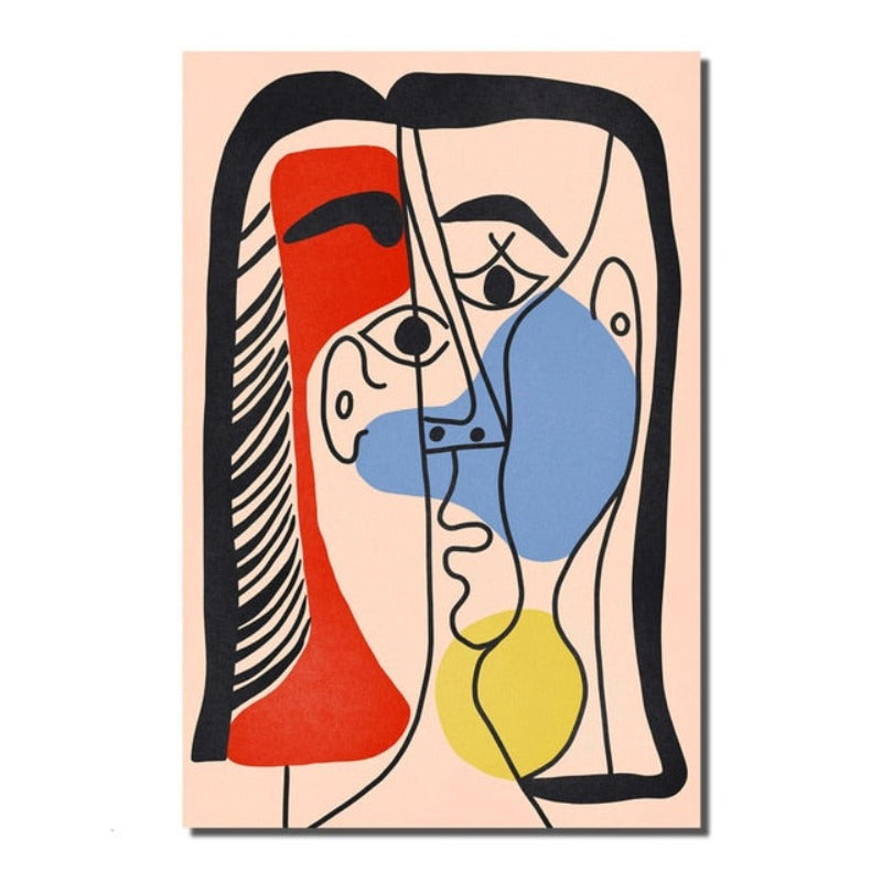 Moderne skandinavische abstrakte Figur – Leinwandbild