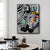 Modernes, farbenfrohes Zebra-Tierbild auf Leinwand