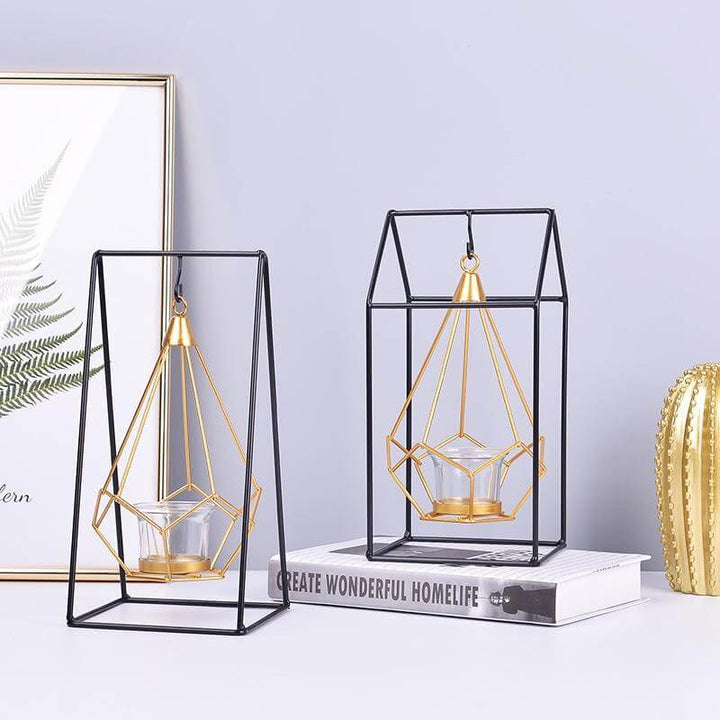 Nordic Gold Geometrischer Metallkerzenhalter | Karnz