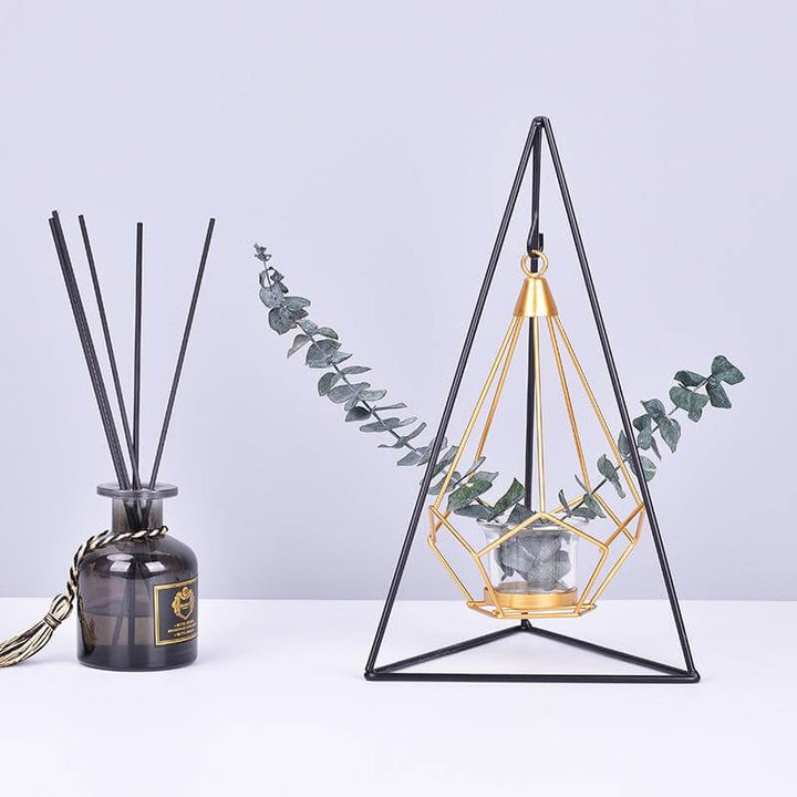 Nordic Gold Geometrischer Metallkerzenhalter | Karnz
