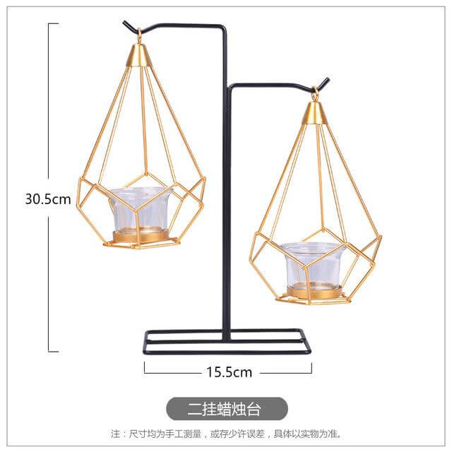 Nordic Gold Geometrischer Metallkerzenhalter | Karnz
