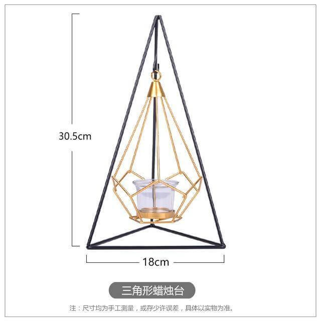 Nordic Gold Geometrischer Metallkerzenhalter | Karnz