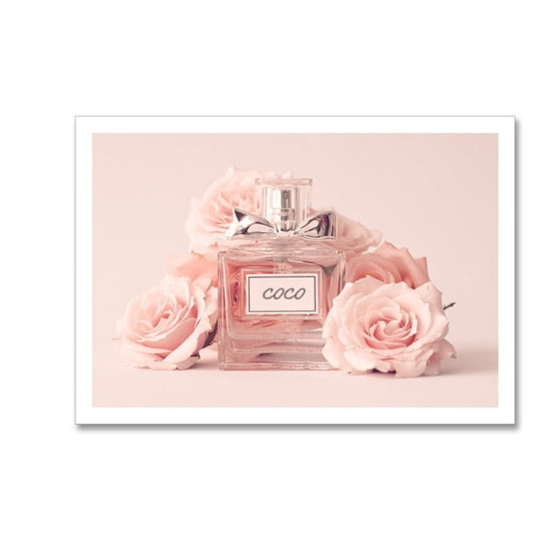 Modernes rosa Mode-Liebesleben-Lachen-Rose - Leinwandbild