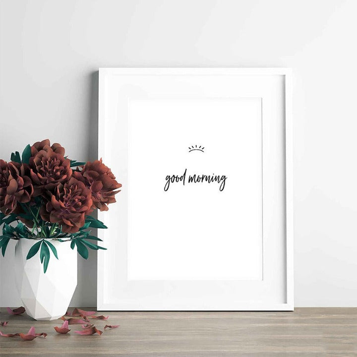 Guten Morgen und Gute Nacht Augen - Leinwand Wandkunst Gemälde