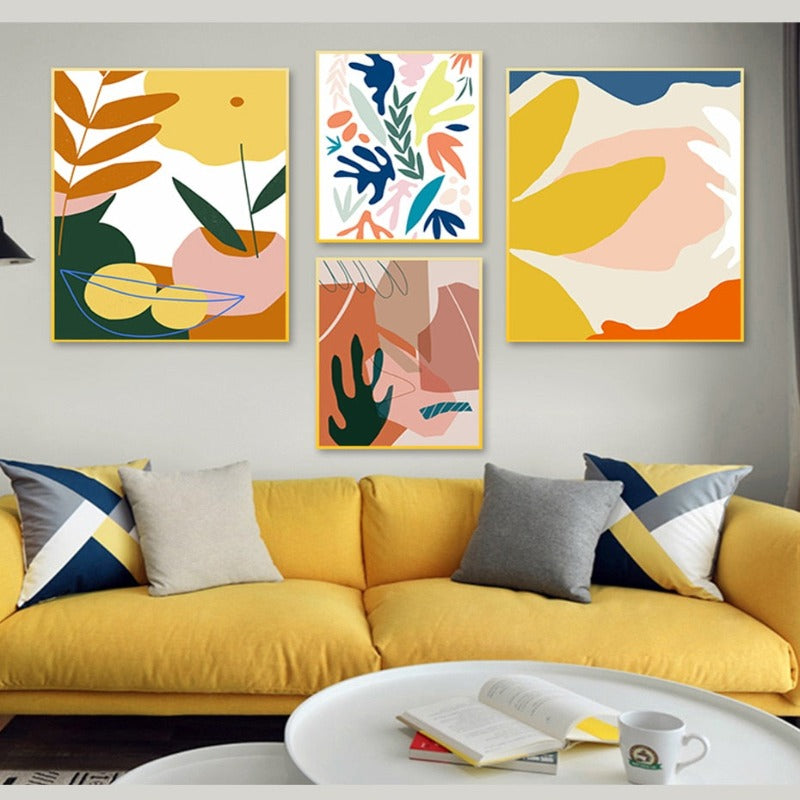 Abstract Skandinavien Bunte Galerie - Leinwand Wandkunst Gemälde