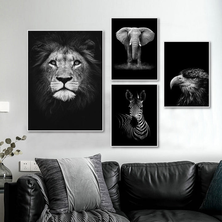 Natur, Tierwelt Afrikas, Wildtiere, Schwarz-Weiß - Leinwandbild