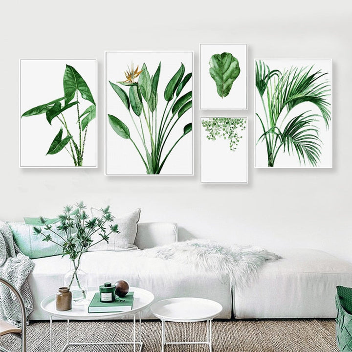 Modernes skandinavisches Alocasia-Blätter-Leinwandbild