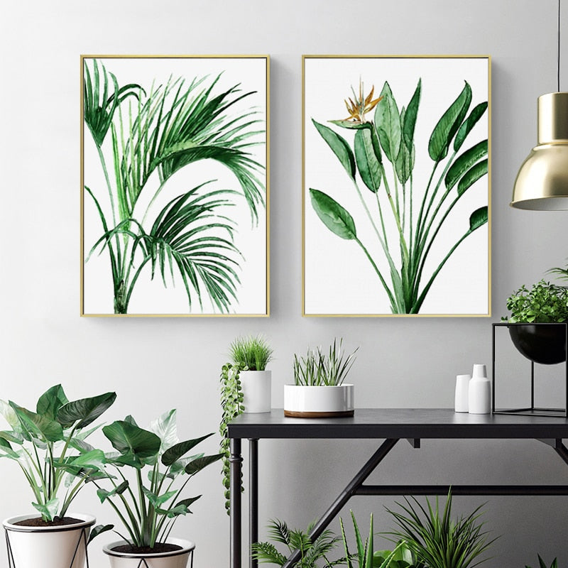 Modernes skandinavisches Alocasia-Blätter-Leinwandbild