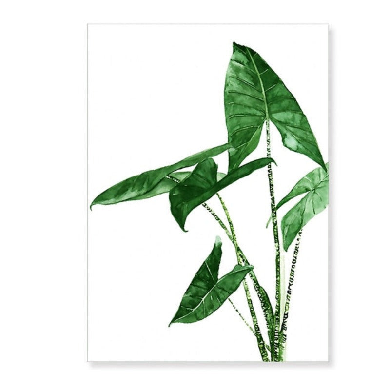 Modernes skandinavisches Alocasia-Blätter-Leinwandbild