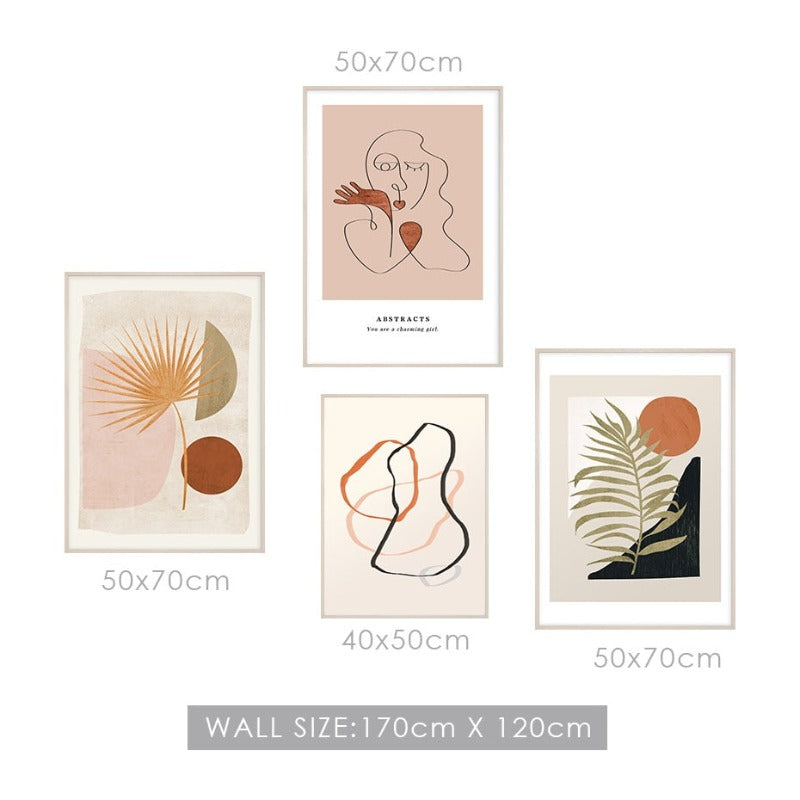 Boho-Stil Galerie - Leinwand Wandkunst Malerei