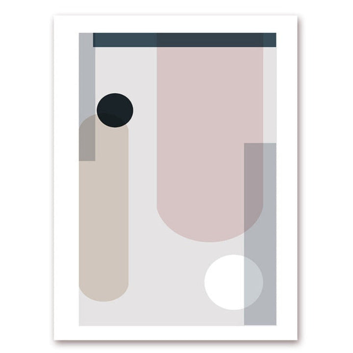 Minimalistische Abstrakte Geometrische Pink Blau - Leinwand Wandkunst Malerei