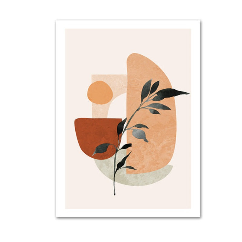 Abstract Still Life Beige Plants - Leinwand Wandkunst Gemälde
