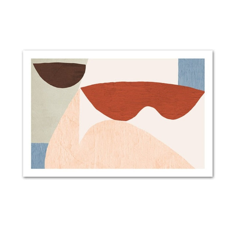 Abstract Still Life Beige Plants - Leinwand Wandkunst Gemälde