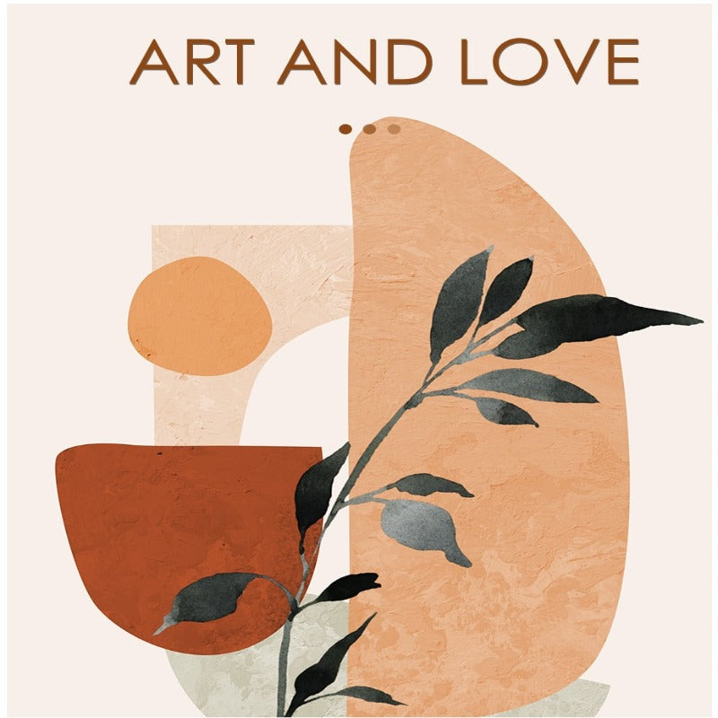 Abstract Still Life Beige Plants - Leinwand Wandkunst Gemälde