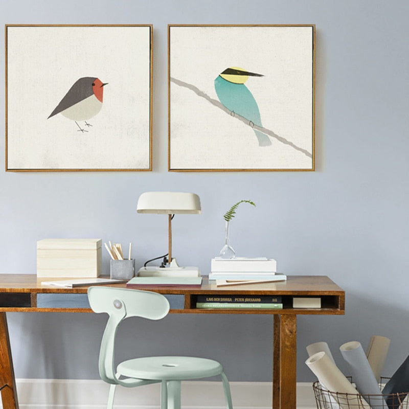 Vögel Robin Bienenfresser - Leinwand Wandkunst Malerei