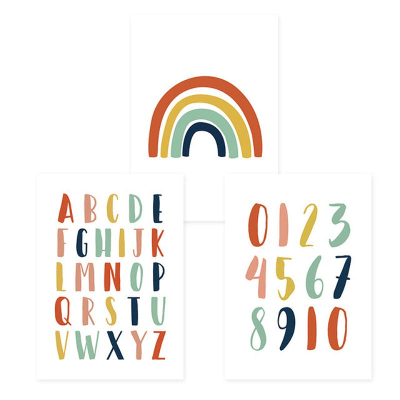 Modernes Regenbogen-Alphabet fürs Kinderzimmer – Leinwandbild