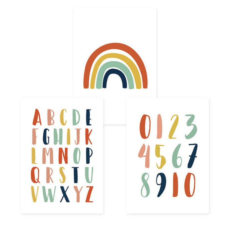 Modernes Regenbogen-Alphabet fürs Kinderzimmer – Leinwandbild